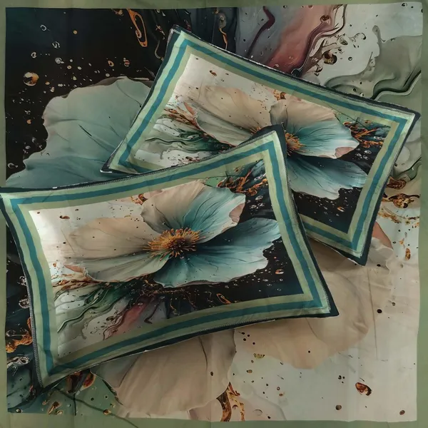 Homiee_Cotton_Blend_Double_Flat_280_Tc_Floral_1_Summer_Bedsheet_With_2_Pillow_Covers_(Summer_Green)