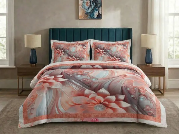 Homiee_Cotton_Blend_Double_Flat_280_Tc_Floral_1_Summer_Bedsheet_With_2_Pillow_Covers_(Rosy_Brown)