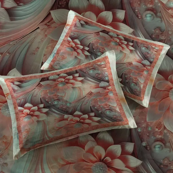 Homiee_Cotton_Blend_Double_Flat_280_Tc_Floral_1_Summer_Bedsheet_With_2_Pillow_Covers_(Rosy_Brown)