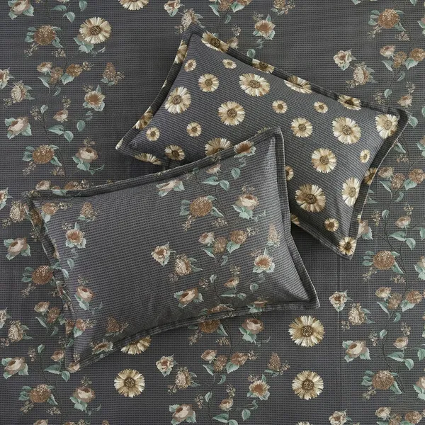 Homiee_Cotton_Double_Flat_280_Tc_Floral_1_Summer_Bedsheet_With_2_Pillow_Covers_(Gravel)