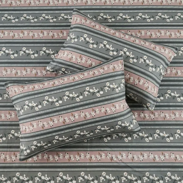 Homiee_Cotton_Double_Flat_280_Tc_Floral_1_Summer_Bedsheet_With_2_Pillow_Covers_(Pinkish_Grey)