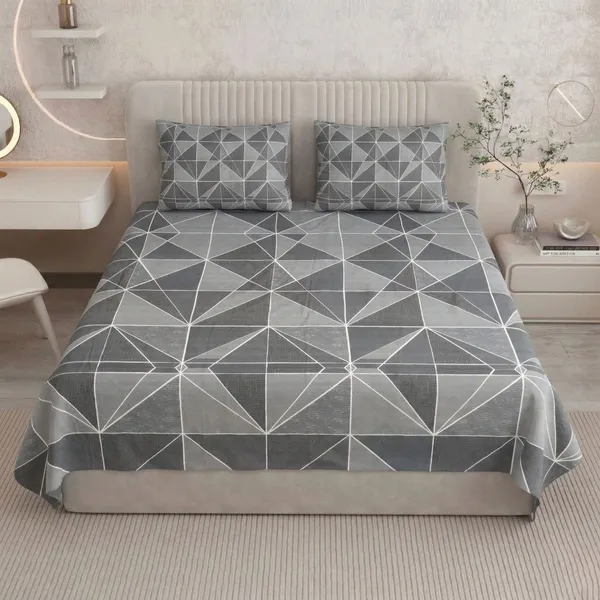 Homiee_Cotton_Double_Flat_280_Tc_Floral_1_Summer_Bedsheet_With_2_Pillow_Covers_(Davy_Grey)