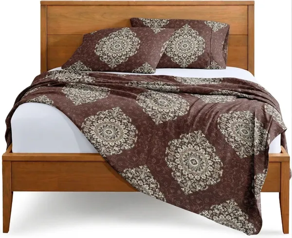 Homiee_Cotton_Double_Flat_280_Tc_Floral_1_Summer_Bedsheet_With_2_Pillow_Covers_(Congo_Brown)