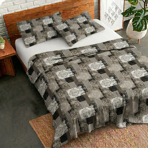 Homiee_Cotton_Double_Flat_280_Tc_Floral_1_Summer_Bedsheet_With_2_Pillow_Covers_(Grey_Goose)