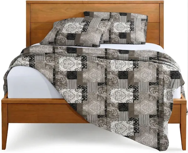 Homiee_Cotton_Double_Flat_280_Tc_Floral_1_Summer_Bedsheet_With_2_Pillow_Covers_(Grey_Goose)