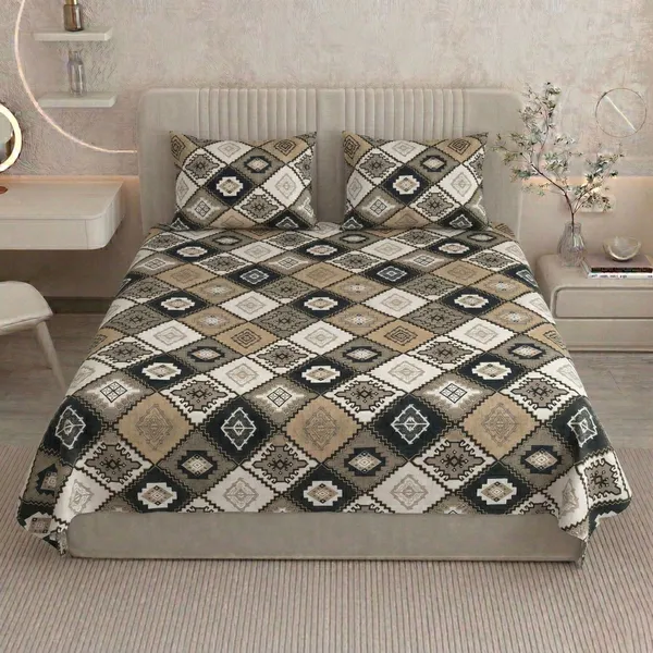 Homiee_Cotton_Double_Flat_280_Tc_Floral_1_Summer_Bedsheet_With_2_Pillow_Covers_(Stonewall)