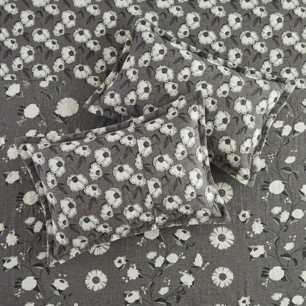 Homiee_Cotton_Double_Flat_280_Tc_Floral_1_Summer_Bedsheet_With_2_Pillow_Covers_(Cloudy_Grey)