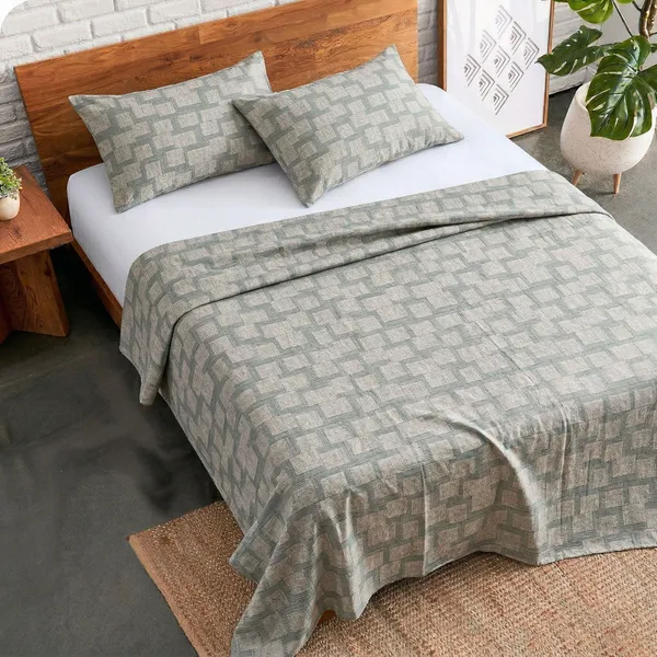 Homiee_Cotton_Double_Flat_280_Tc_Floral_1_Summer_Bedsheet_With_2_Pillow_Covers_(Carbon_Grey)