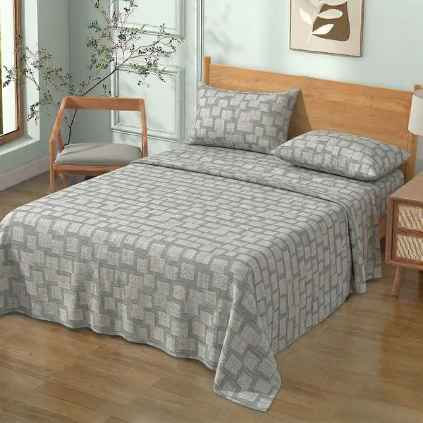 Homiee_Cotton_Double_Flat_280_Tc_Floral_1_Summer_Bedsheet_With_2_Pillow_Covers_(Carbon_Grey)