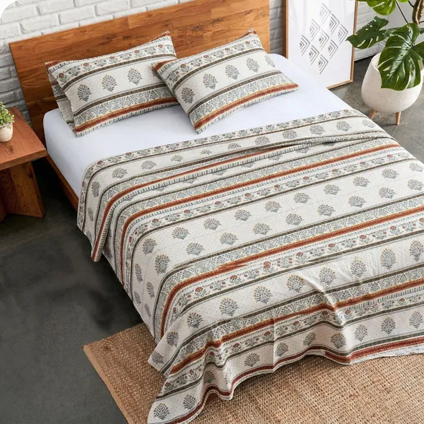 Homiee_Cotton_Double_Flat_280_Tc_Floral_1_Summer_Bedsheet_With_2_Pillow_Covers_(Mercury)