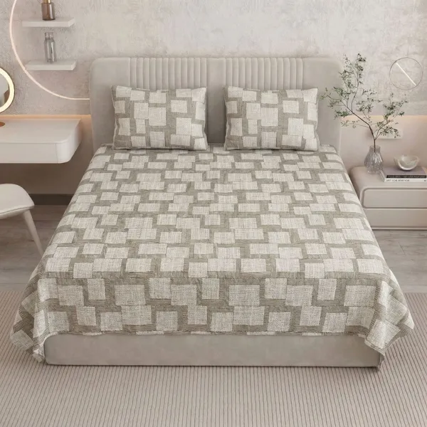 Homiee_Cotton_Double_Flat_280_Tc_Floral_1_Summer_Bedsheet_With_2_Pillow_Covers_(Warm_Grey)