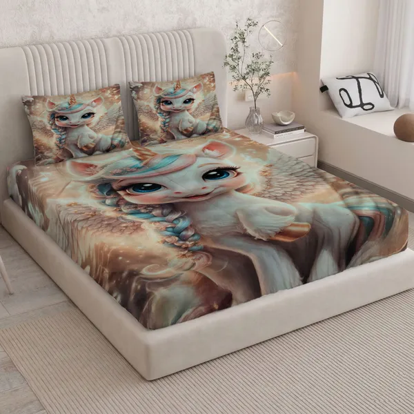 HOMIEE_Cotton_Double_Flat_344_TC_Cartoon_1_Summer_Bedsheet_with_2_Pillow_Covers_(Baby_Unicorn)