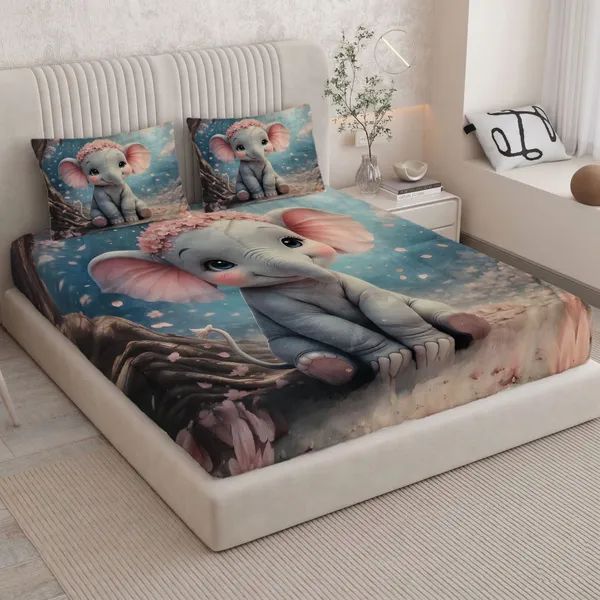 HOMIEE_Cotton_Double_Flat_344_TC_Cartoon_1_Summer_Bedsheet_with_2_Pillow_Covers_(Baby_Elephat)