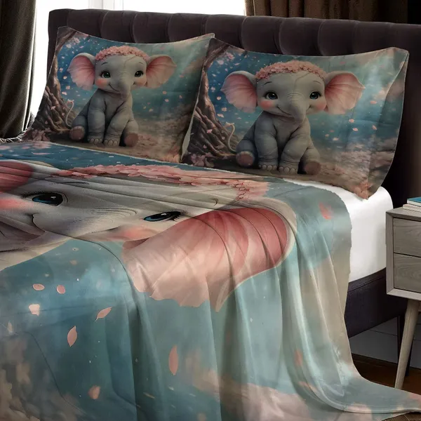 HOMIEE_Cotton_Double_Flat_344_TC_Cartoon_1_Summer_Bedsheet_with_2_Pillow_Covers_(Baby_Elephat)