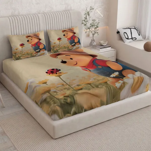 HOMIEE_Cotton_Double_Flat_344_TC_Cartoon_1_Summer_Bedsheet_with_2_Pillow_Covers_(Golly)