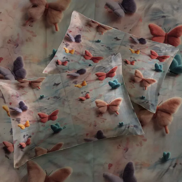HOMIEE_Cotton_Double_Flat_344_TC_Cartoon_1_Summer_Bedsheet_with_2_Pillow_Covers_(Butterfly)