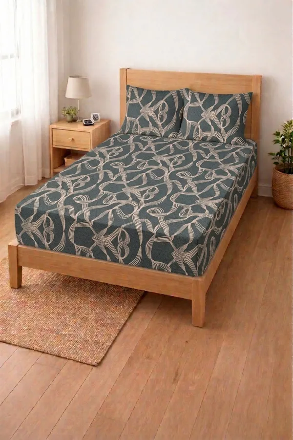 HOMIEE_Cotton_Single_Flat_244_TC_Floral_1_Summer_Bedsheet_with_2_Pillow_Covers_(Pale_Sky)