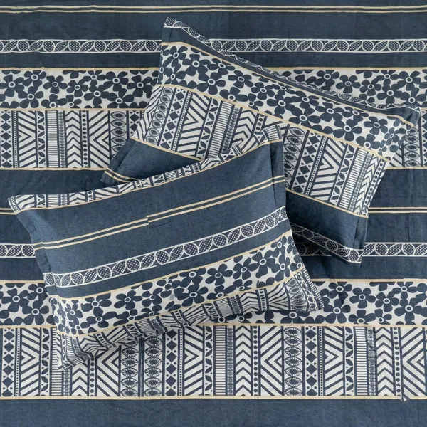 HOMIEE_Cotton_Single_Flat_244_TC_Floral_1_Summer_Bedsheet_with_2_Pillow_Covers_(Slate)