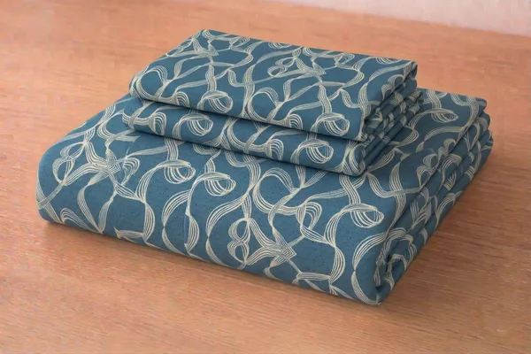 HOMIEE_Cotton_Single_Flat_244_TC_Floral_1_Summer_Bedsheet_with_2_Pillow_Covers_(Metallic_Blue)