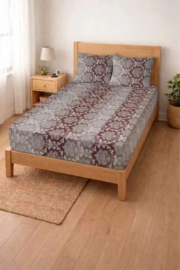 HOMIEE_Cotton_Single_Flat_244_TC_Floral_1_Summer_Bedsheet_with_2_Pillow_Covers_(Concord)