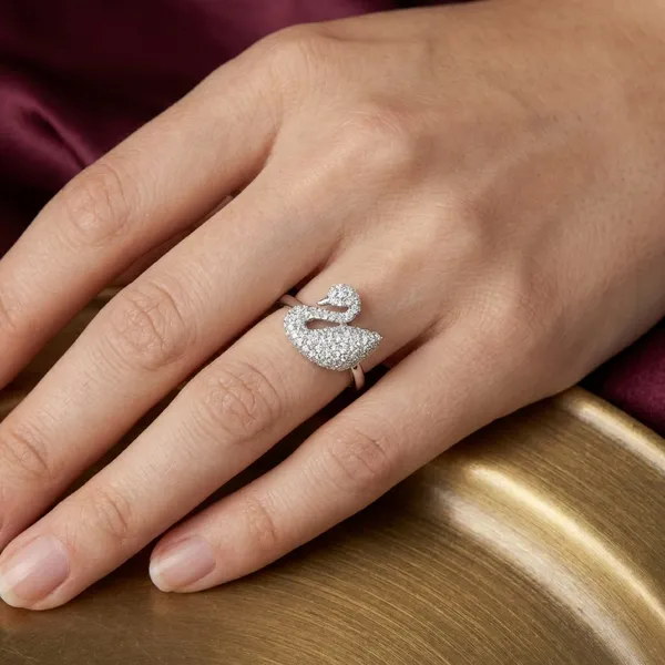 White_Sterling_Silver_Swan_Ring_For_Women_And_Girls92.5_Sterling_silver