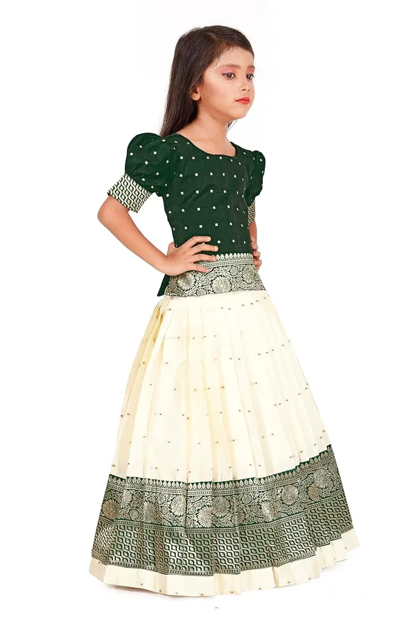 Feliz_The_Designer_Studio_Kids_Round_Neck_Half_Sleeve_Floral_South_Indian_Pattu_Pavadai_Readymade_Silk_Lehenga_Choli_For_Girls_Age1_10_Years