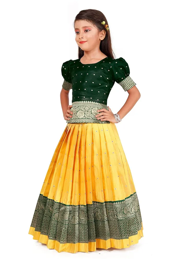 Feliz_The_Designer_Studio_Kids_Round_Neck_Half_Sleeve_Floral_South_Indian_Pattu_Pavadai_Readymade_Silk_Lehenga_Choli_For_Girls_Age1_10_Years