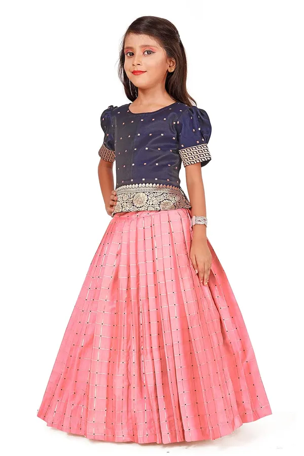 Feliz_The_Designer_Studio_Girl_S_Round_Neck_Half_Sleeve_Pattu_Pavadai_Silk_Lehenga_Choli_For_1_10_Years