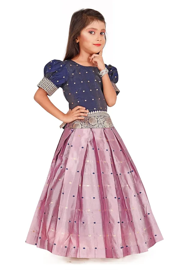 Feliz_The_Designer_Studio_Girl_S_Round_Neck_Half_Sleeve_Pattu_Pavadai_Silk_Lehenga_Choli_For_1_10_Years