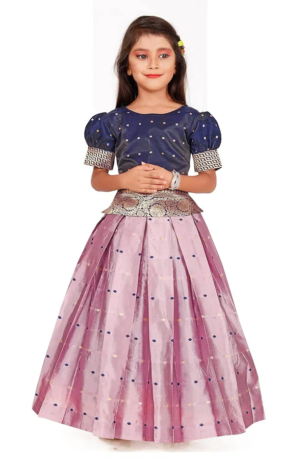 Feliz_The_Designer_Studio_Girl_S_Round_Neck_Half_Sleeve_Pattu_Pavadai_Silk_Lehenga_Choli_For_1_10_Years