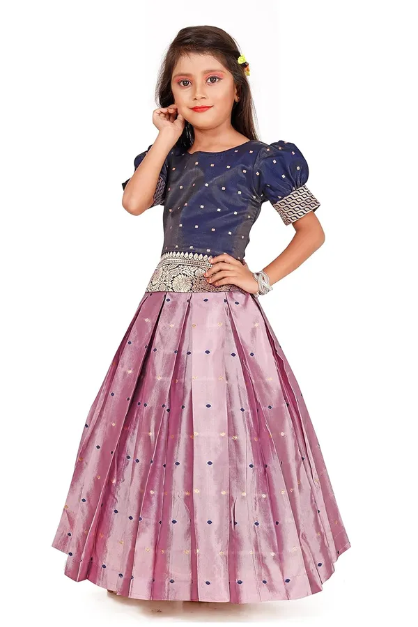 Feliz_The_Designer_Studio_Girl_S_Round_Neck_Half_Sleeve_Pattu_Pavadai_Silk_Lehenga_Choli_For_1_10_Years