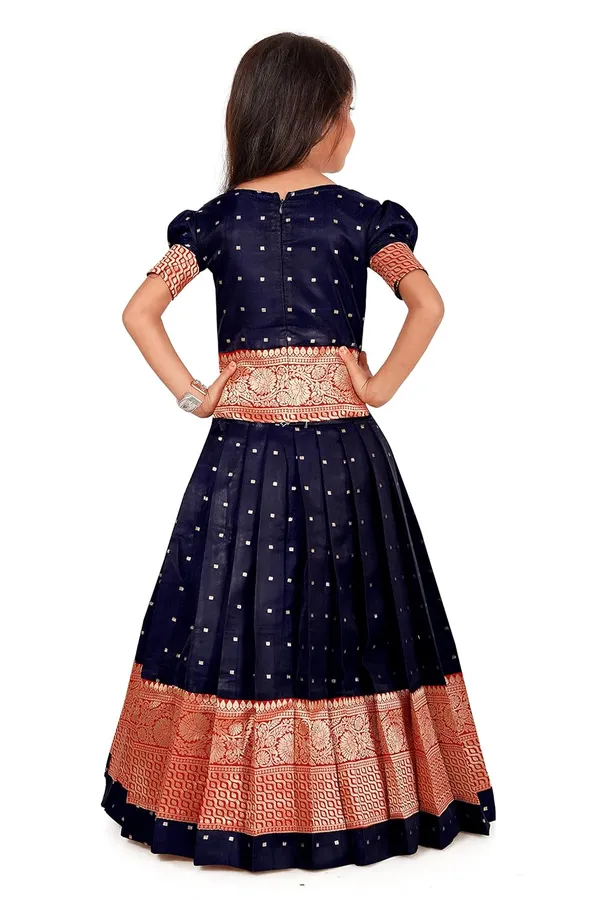Feliz_The_Designer_Studio_Girl_S_Round_Neck_Half_Sleeve_Pattu_Pavadai_Silk_Lehenga_Choli_For_1_10_Years