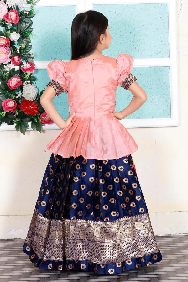 New_South_Indian_Traditional_Pattu_Pavadai_Jecquard_Lehenga_Choli_For_Girls_Dress