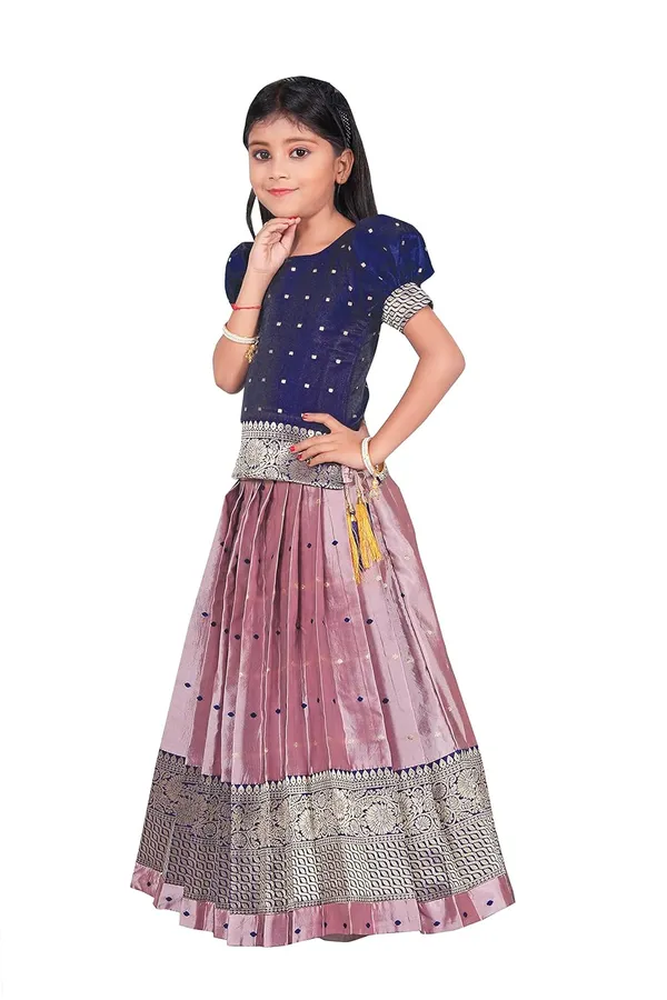 Feliz_The_Designer_Studio_New_South_Indian_Traditional_Pattu_Pavadai_Jecquard_Lehenga_Choli_For_Girls_Dress