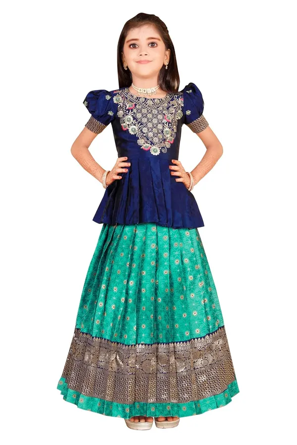 Feliz_The_Designer_Studio_Kids_Redymade_Pattu_Pavadai_Lehenga_Choli_For_Girl_S_Dress