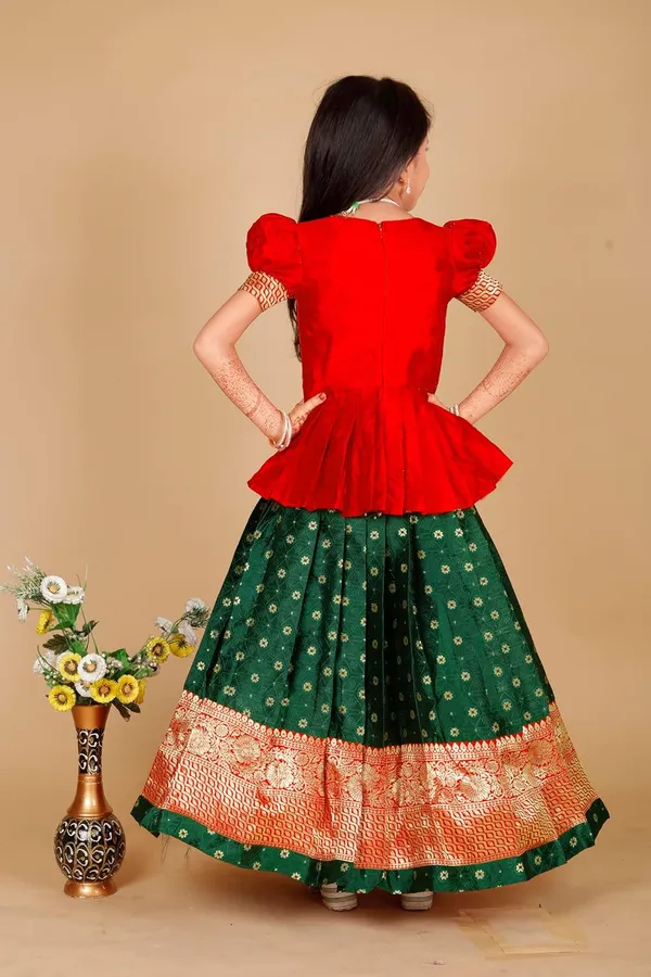 Feliz_The_Designer_Studio_Kids_Redymade_Pattu_Pavadai_Lehenga_Choli_For_Girl_S_Dress
