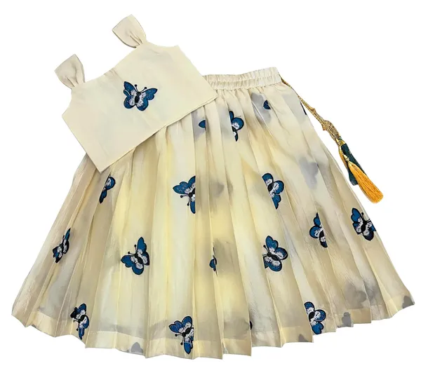 Kids_Girls_Lehnga_Choli_Pattern_Dress_Half_Sleeves_Readymade_Hand_Embroidery_Ethnic_Traditional_Full_Length_South_Indian_Girl_Lehnga_Choli