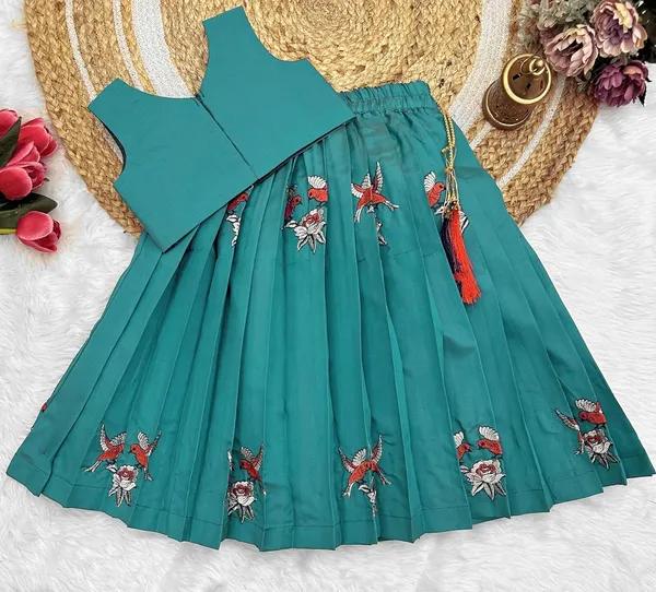 Kids_Embroidery_South_Indian_Traditional_Pattu_Pavadai_Silk_Blend_Readymade_Lehenga_Choli_Dress_For_Girls