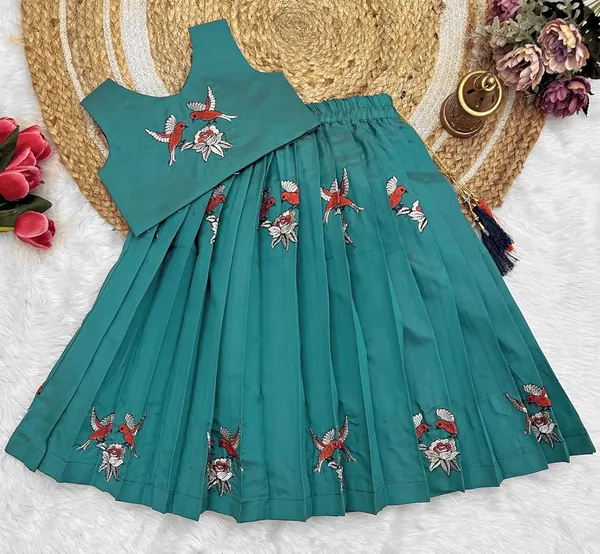 Kids_Embroidery_South_Indian_Traditional_Pattu_Pavadai_Silk_Blend_Readymade_Lehenga_Choli_Dress_For_Girls