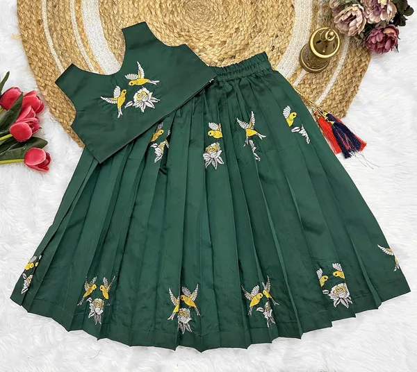 Kids_Embroidery_South_Indian_Traditional_Pattu_Pavadai_Silk_Blend_Readymade_Lehenga_Choli_Dress_For_Girls