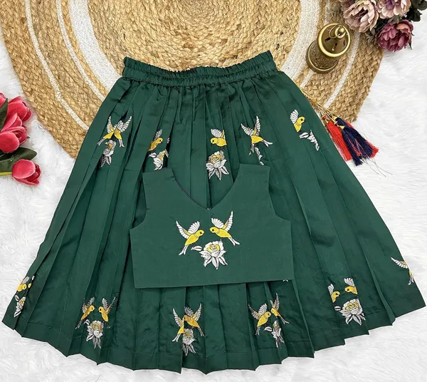 Kids_Embroidery_South_Indian_Traditional_Pattu_Pavadai_Silk_Blend_Readymade_Lehenga_Choli_Dress_For_Girls