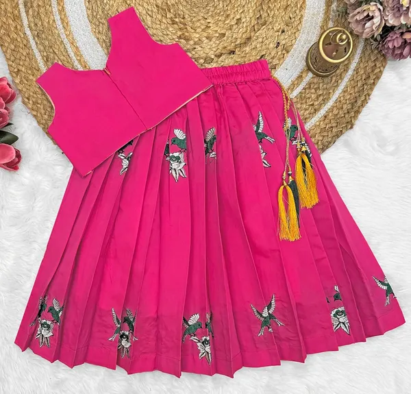 Kids_Embroidery_South_Indian_Traditional_Pattu_Pavadai_Silk_Blend_Readymade_Lehenga_Choli_Dress_For_Girls