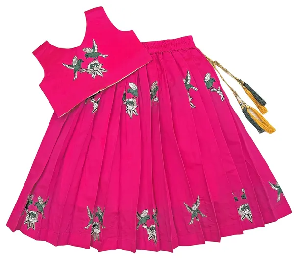 Kids_Embroidery_South_Indian_Traditional_Pattu_Pavadai_Silk_Blend_Readymade_Lehenga_Choli_Dress_For_Girls