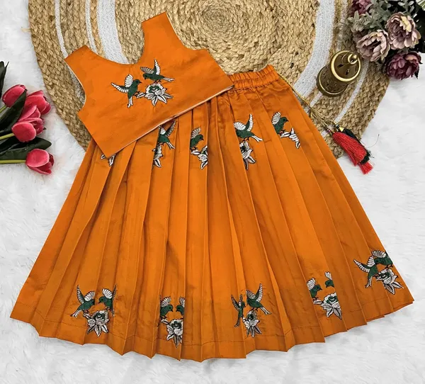 Kids_Embroidery_South_Indian_Traditional_Pattu_Pavadai_Silk_Blend_Readymade_Lehenga_Choli_Dress_For_Girls