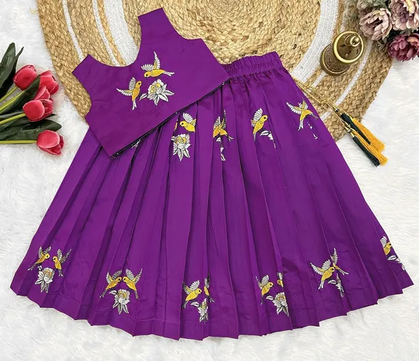 Kids_Embroidery_South_Indian_Traditional_Pattu_Pavadai_Silk_Blend_Readymade_Lehenga_Choli_Dress_For_Girls