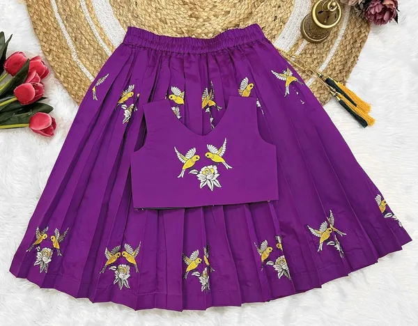 Kids_Embroidery_South_Indian_Traditional_Pattu_Pavadai_Silk_Blend_Readymade_Lehenga_Choli_Dress_For_Girls