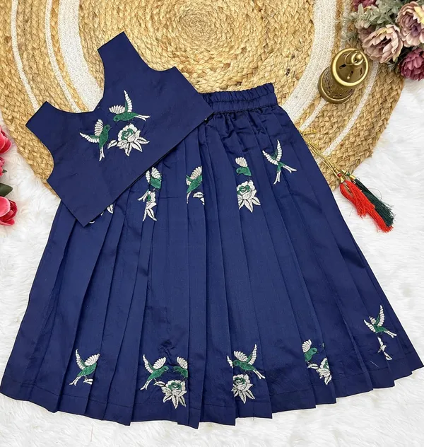 Kids_Embroidery_South_Indian_Traditional_Pattu_Pavadai_Silk_Blend_Readymade_Lehenga_Choli_Dress_For_Girls