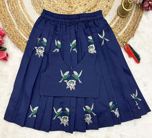 Kids_Embroidery_South_Indian_Traditional_Pattu_Pavadai_Silk_Blend_Readymade_Lehenga_Choli_Dress_For_Girls