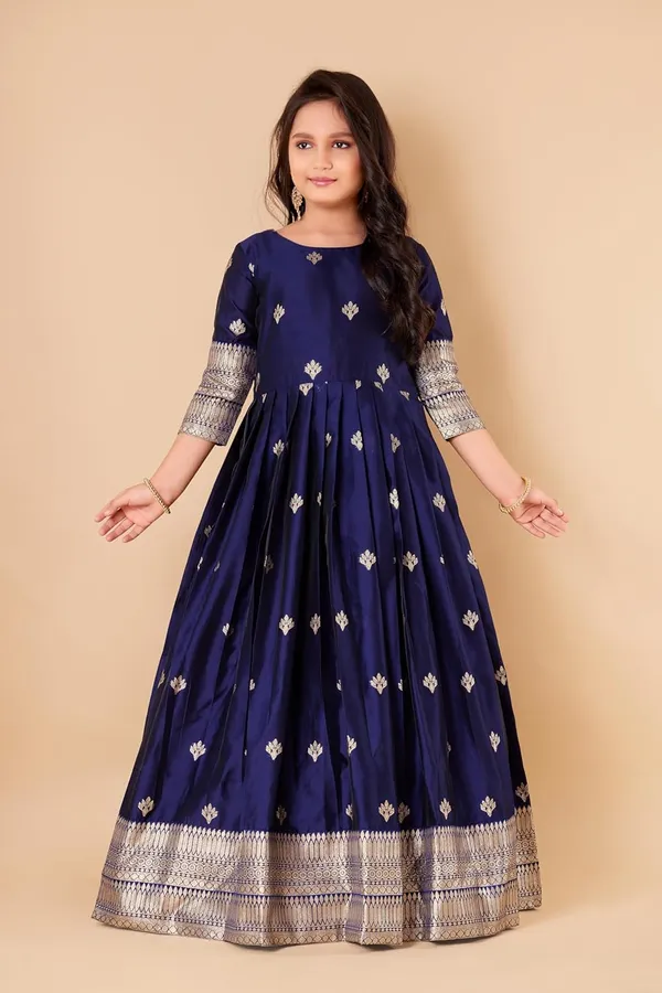 Feliz_The_Designer_Studio_Girl_S_Crepe_Silk_Maxi_Length_Jacquard_Dress_Kids_Dress_Dress_For_Girls