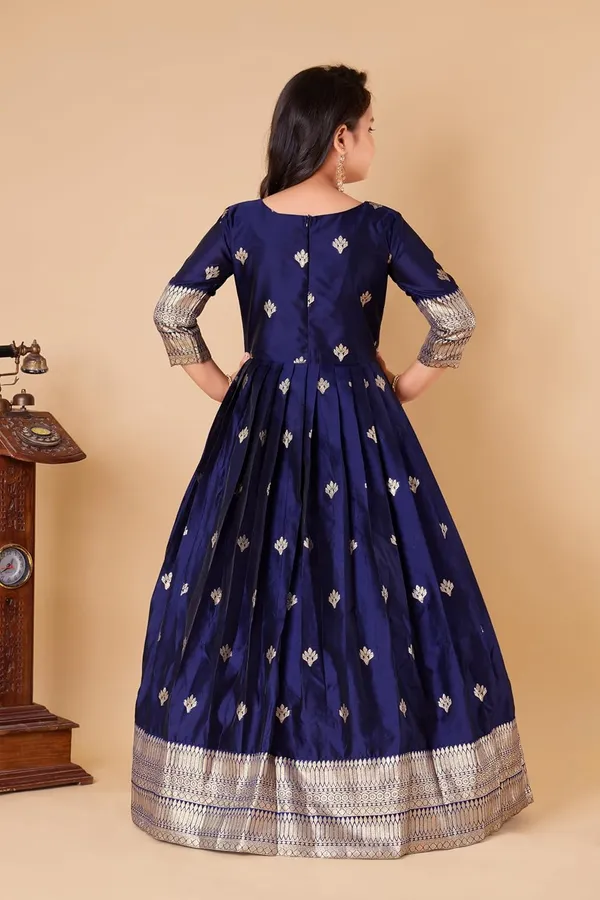 Feliz_The_Designer_Studio_Girl_S_Crepe_Silk_Maxi_Length_Jacquard_Dress_Kids_Dress_Dress_For_Girls